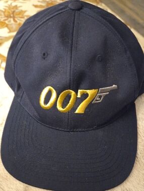 Navy 007 Embroidered Baseball Cap with Gold Accent